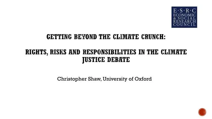 getting beyond the climate crunch rights risks and responsibilities in the climate justice debate