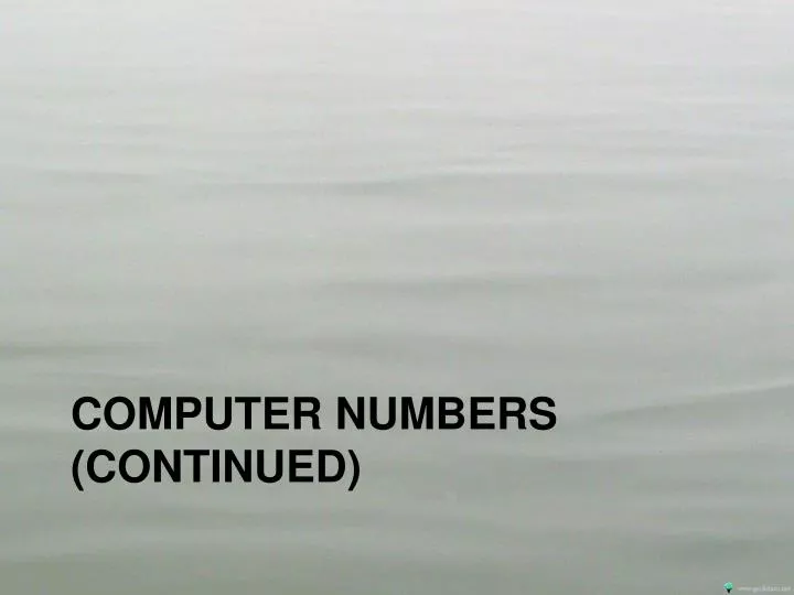 computer numbers continued