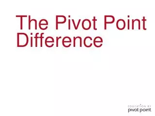 The Pivot Point Difference