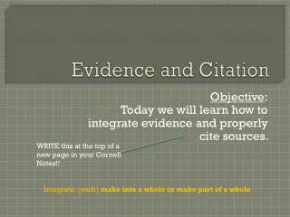 Evidence and Citation