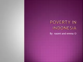 poverty in indonesia