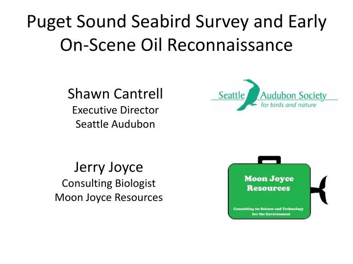puget sound seabird survey and early on scene oil reconnaissance