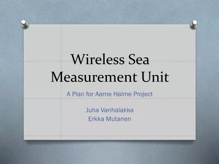 wireless sea measurement unit