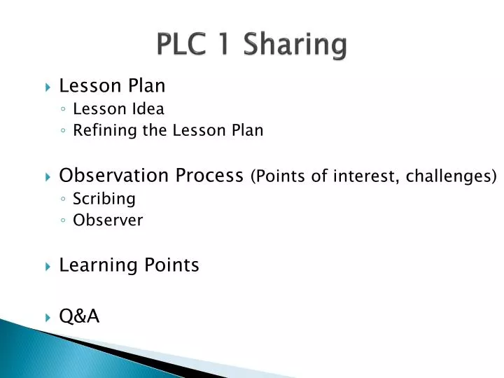plc 1 sharing