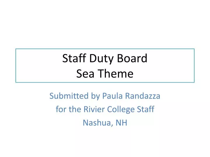 staff duty board sea theme