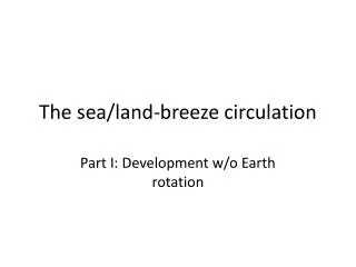 The sea/land-breeze circulation