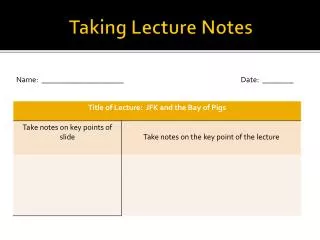 Taking Lecture Notes