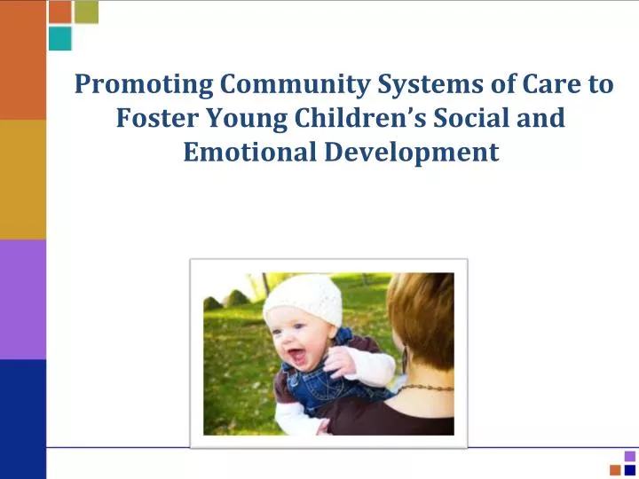 promoting community systems of care to foster young children s social and emotional development