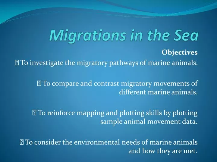 migrations in the sea