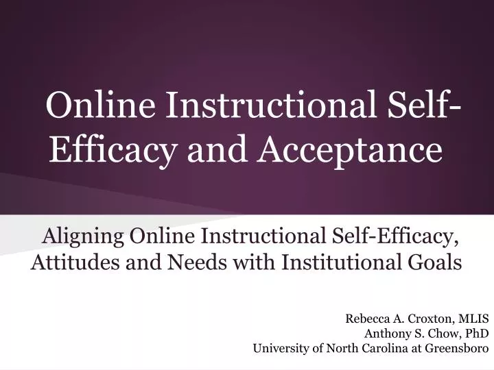 online instructional self efficacy and acceptance