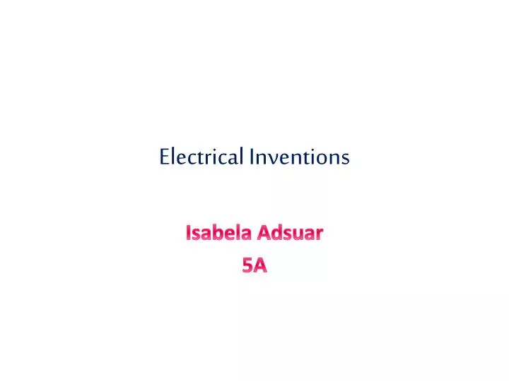 electrical inventions