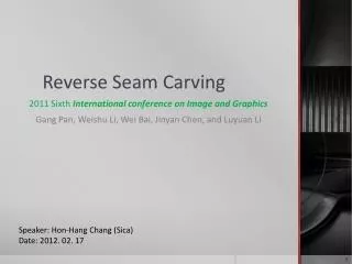 Reverse Seam Carving