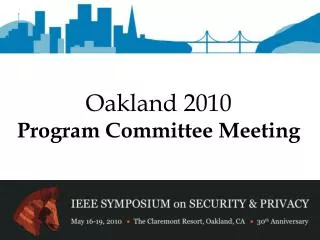 Oakland 2010 Program Committee Meeting