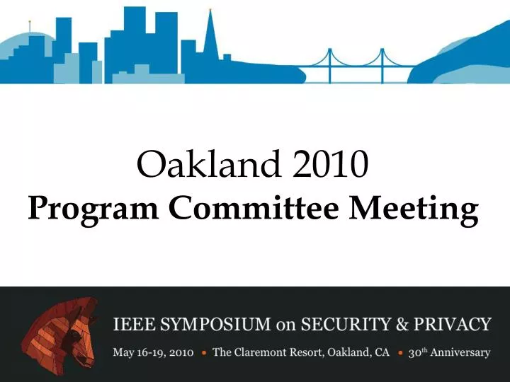 oakland 2010 program committee meeting