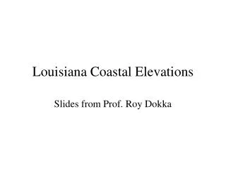 Louisiana Coastal Elevations