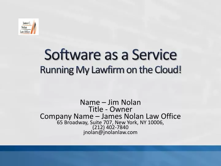 software as a service running my lawfirm on the cloud