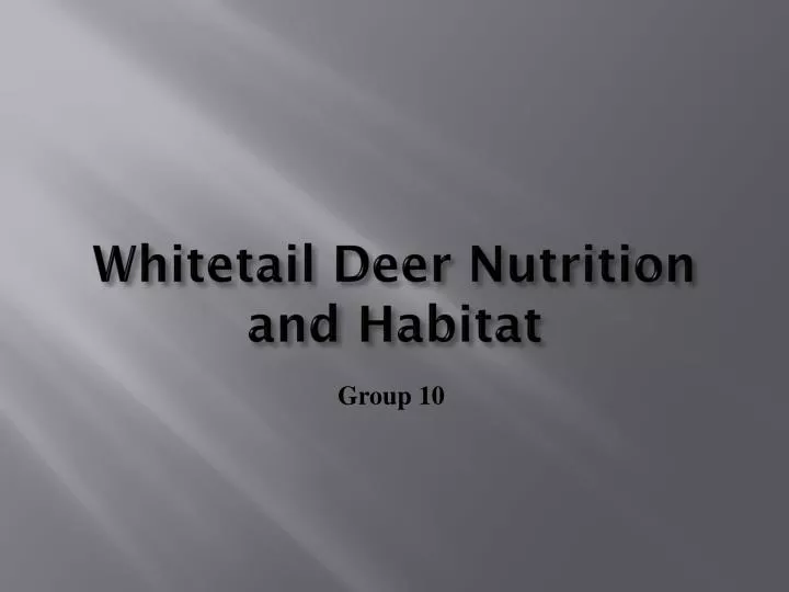 whitetail deer nutrition and habitat