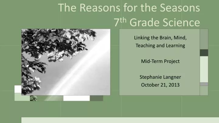 the reasons for the seasons 7 th grade science