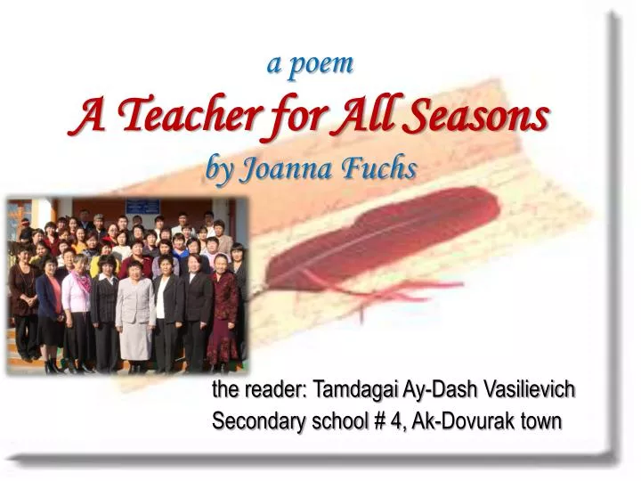 a poem a teacher for all seasons by joanna fuchs