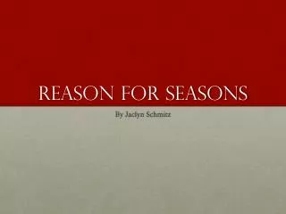 Reason for seasons