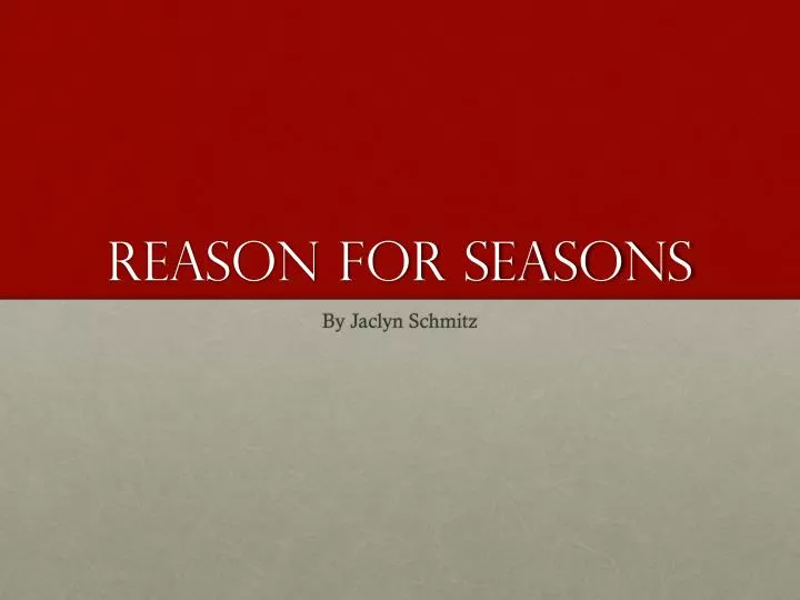reason for seasons