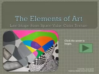The Elements of Art Line.Shape.Form.Space.Value.Color.Texture