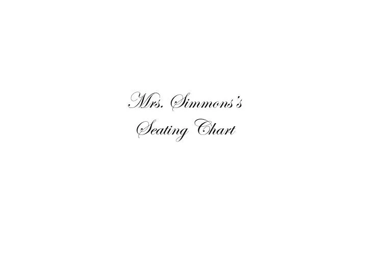 mrs simmons s seating chart
