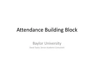 Attendance Building Block