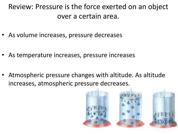review pressure is the force exerted on an object over a certain area