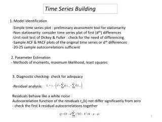 Time Series Building