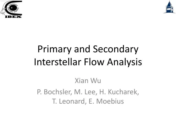 primary and secondary interstellar flow analysis