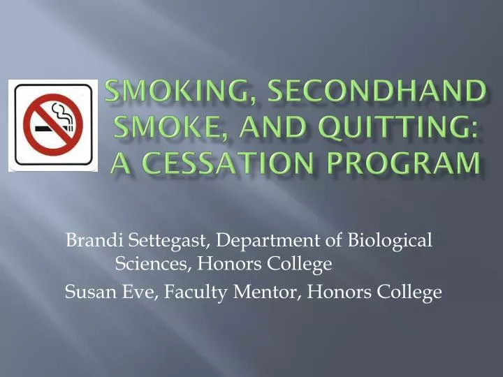 smoking secondhand smoke and quitting a cessation program