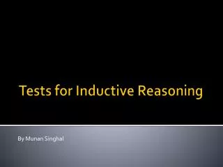 Tests for Inductive Reasoning