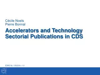 Accelerators and Technology Sectorial Publications in CDS
