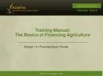 Understanding Financial Sector Trends in Agriculture - slide 1