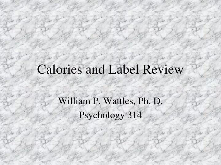 calories and label review