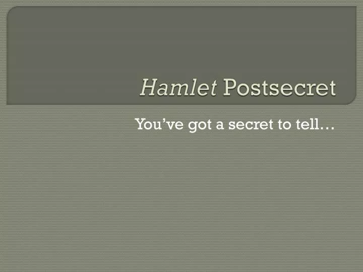 hamlet postsecret