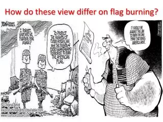 how do these view differ on flag burning