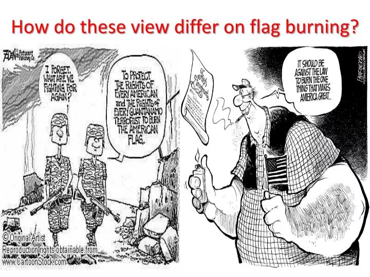 how do these view differ on flag burning