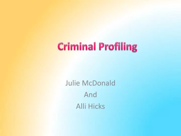 criminal profiling