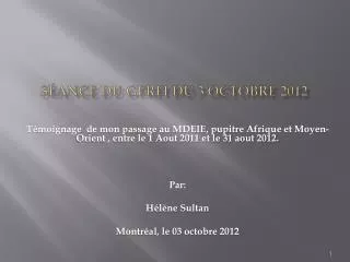 s ance du gerfi du 3 octobre 2012