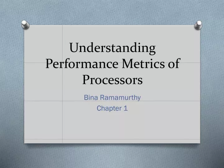 understanding performance metrics of processors