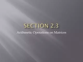 Section 2.3