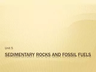Sedimentary Rocks and Fossil fuels