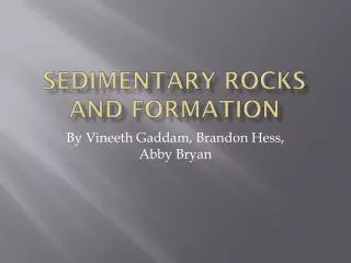 Sedimentary rocks and Formation