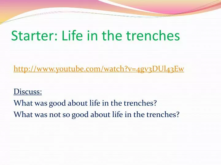 PPT - Life in the Trenches Part II PowerPoint Presentation, free download -  ID:2119705