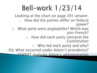 Bell-work 1/23/14