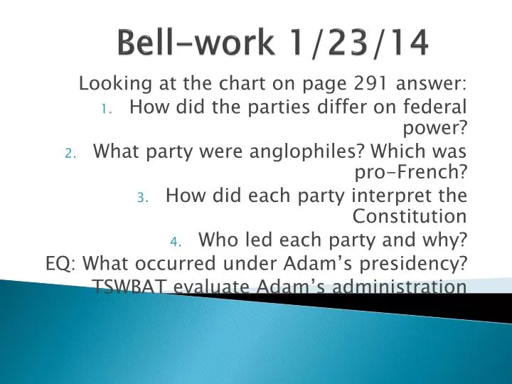 bell work 1 23 14