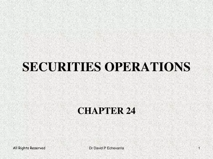 securities operations