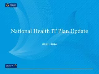 National Health IT Plan Update